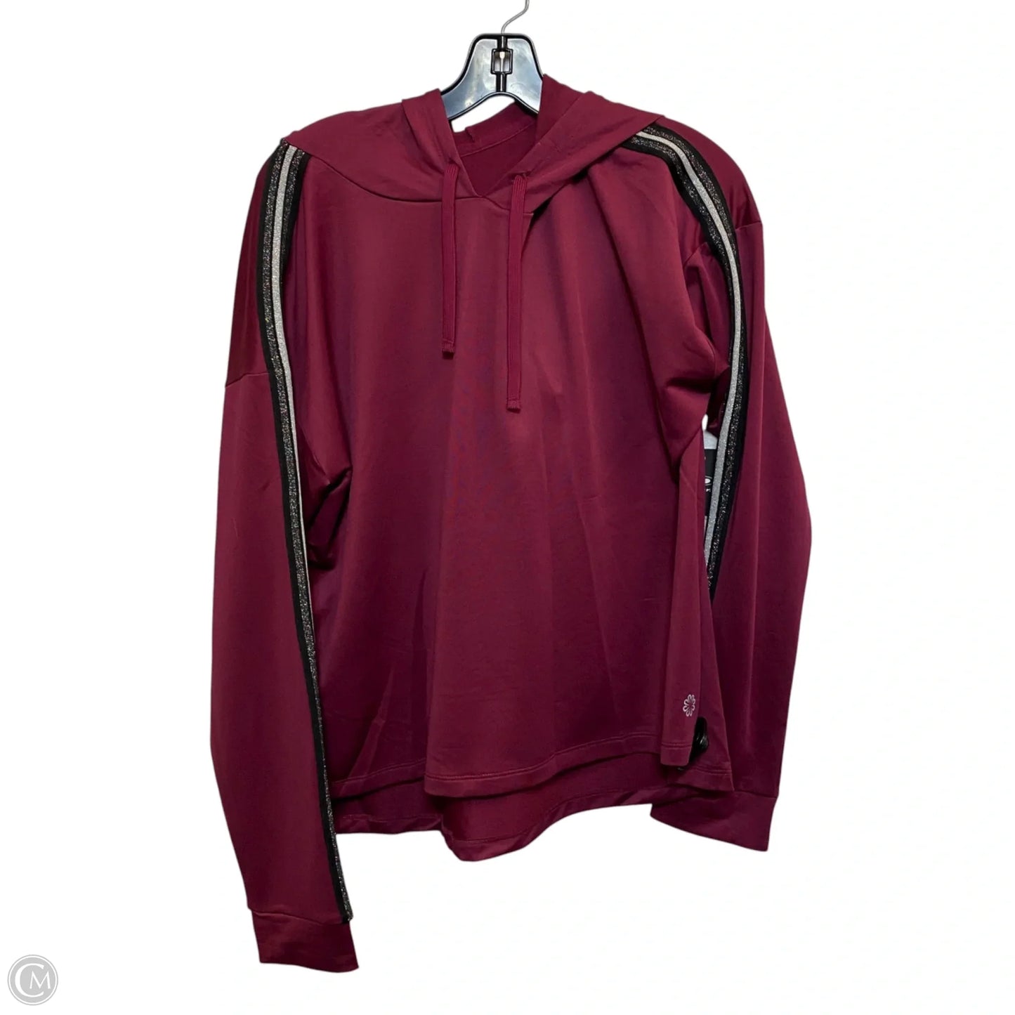 Athletic Top Long Sleeve Hoodie By Pro Player In Maroon, Size: L