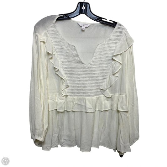 Top Long Sleeve By Lc Lauren Conrad In Cream, Size: Xl