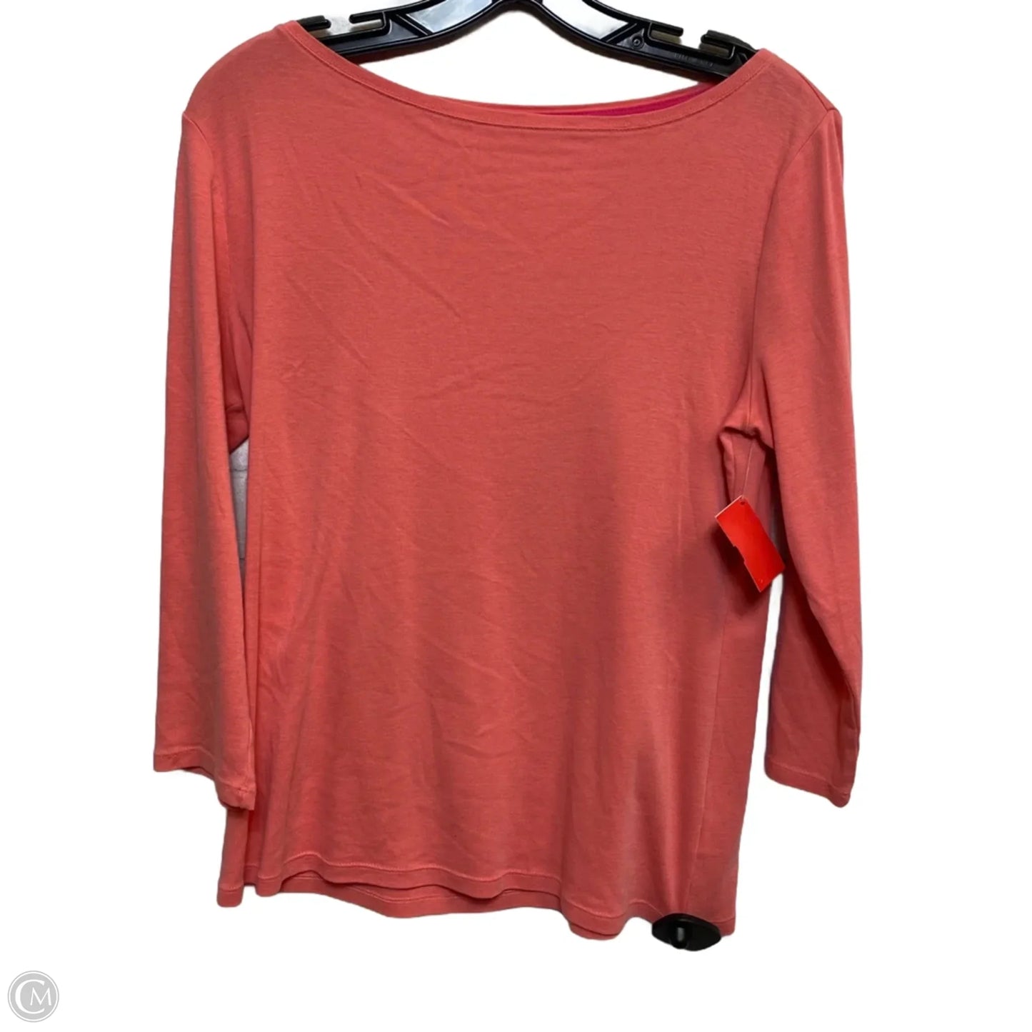 Top 3/4 Sleeve Basic By Talbots In Coral, Size: M