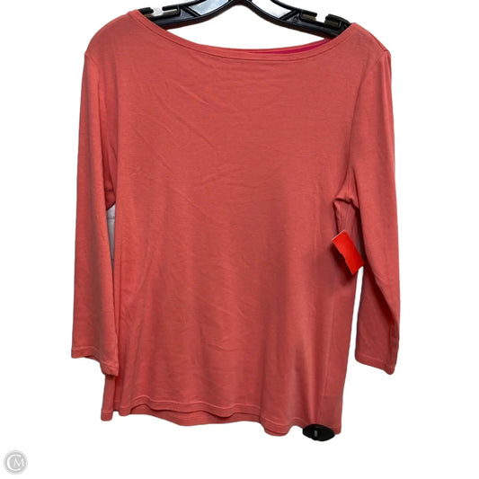 Top 3/4 Sleeve Basic By Talbots In Coral, Size: M