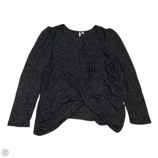 Top Long Sleeve By Cato In Black, Size: L