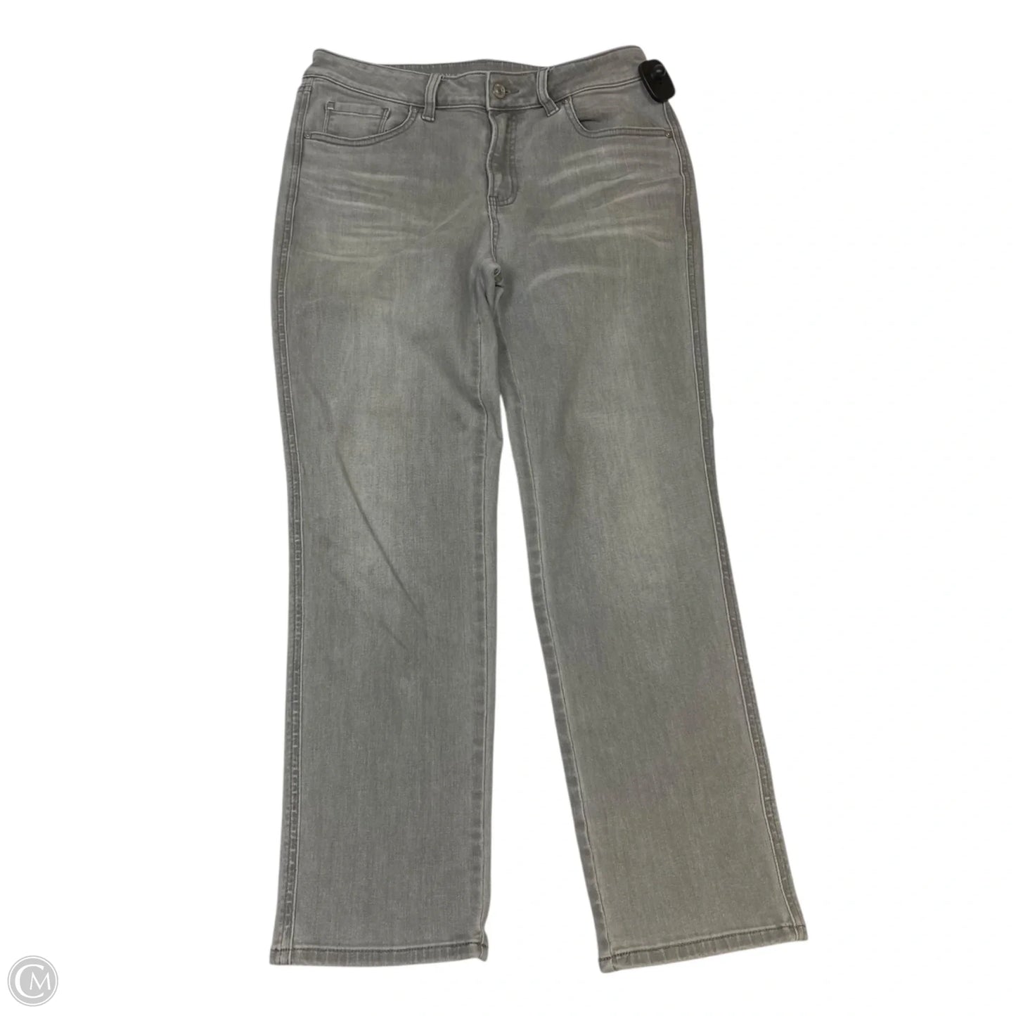 Jeans Straight By Chicos In Grey Denim, Size: 6