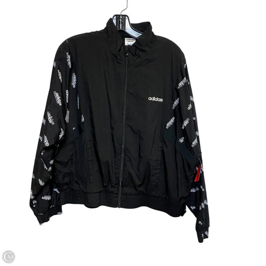 Athletic Jacket By Adidas In Black, Size: L