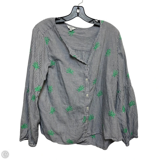 Top Long Sleeve By Crown And Ivy In Grey & White, Size: Xl