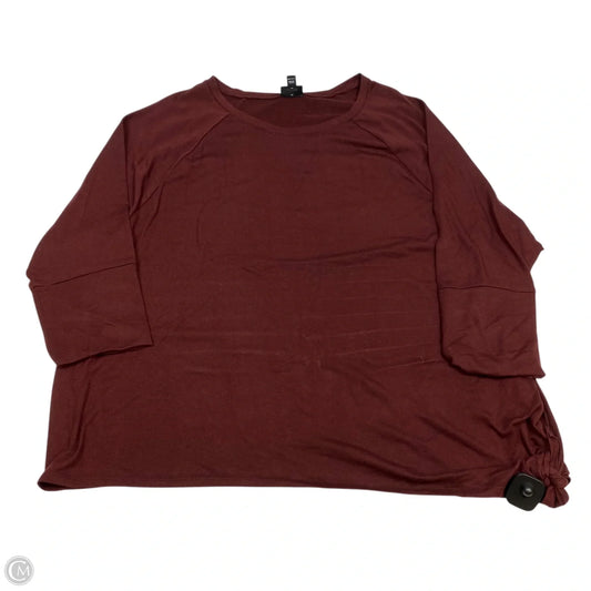 Top 3/4 Sleeve By Ana In Maroon, Size: Xxl