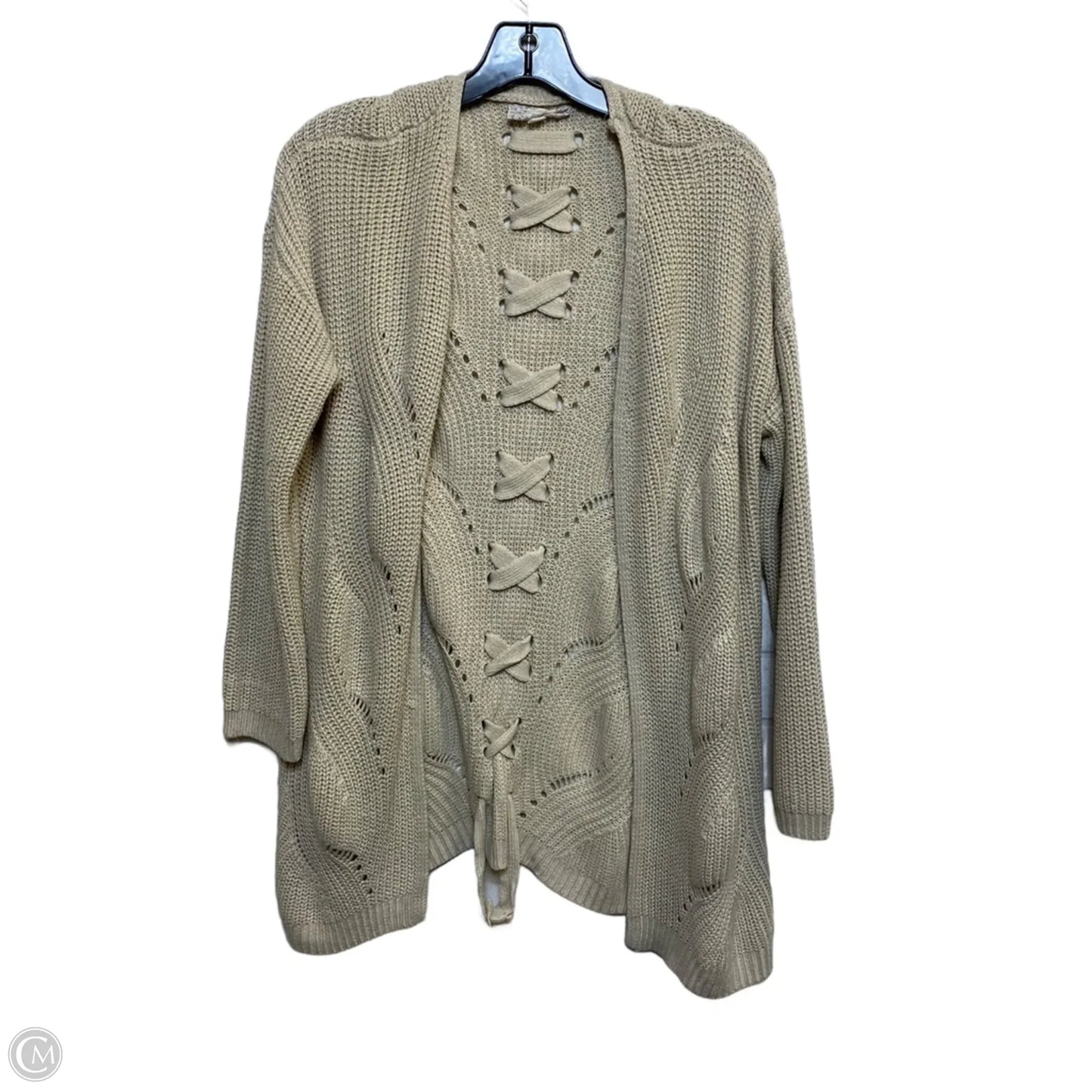 Sweater Cardigan By Pink Republic In Beige, Size: Xl