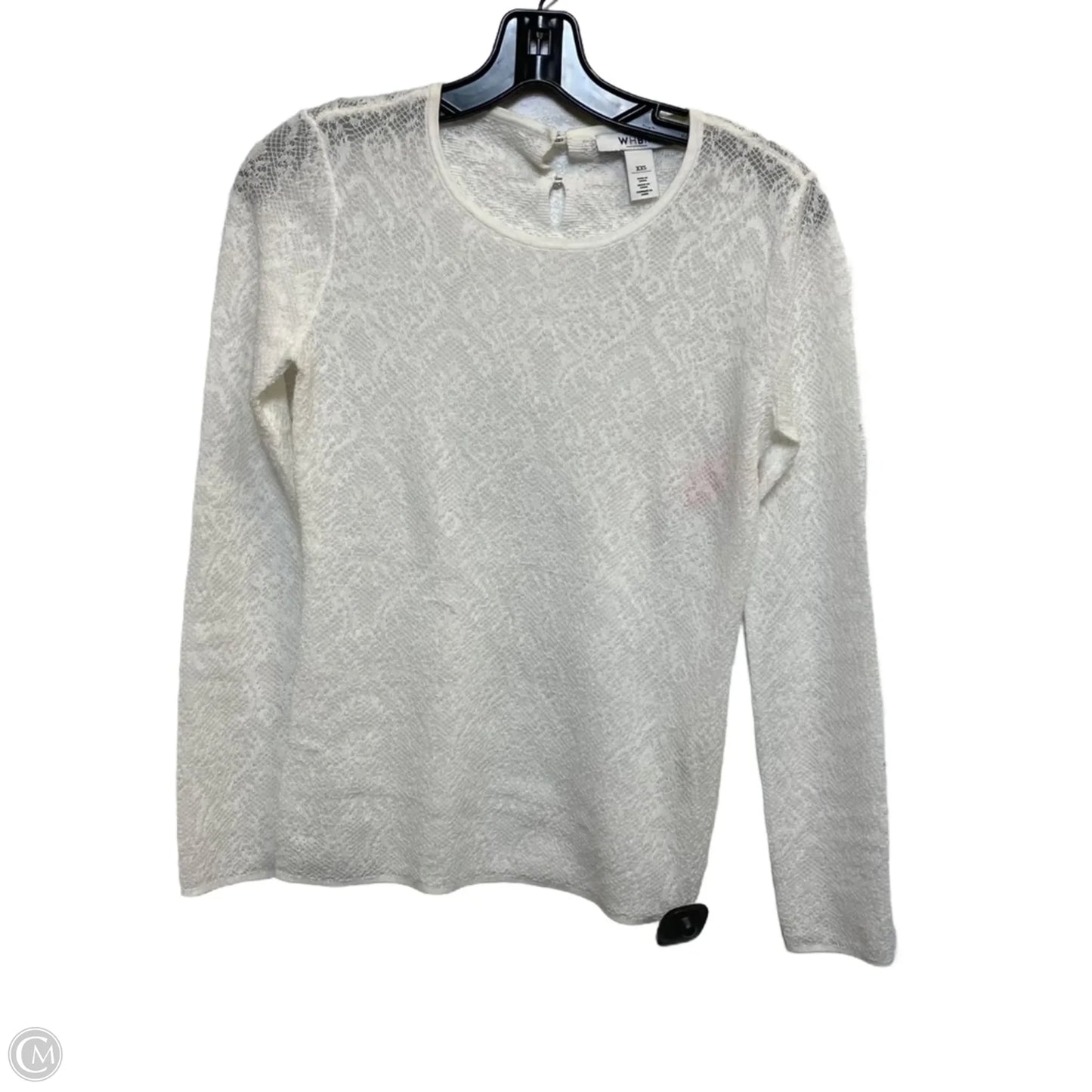 Top Long Sleeve By White House Black Market In Cream, Size: Xxs