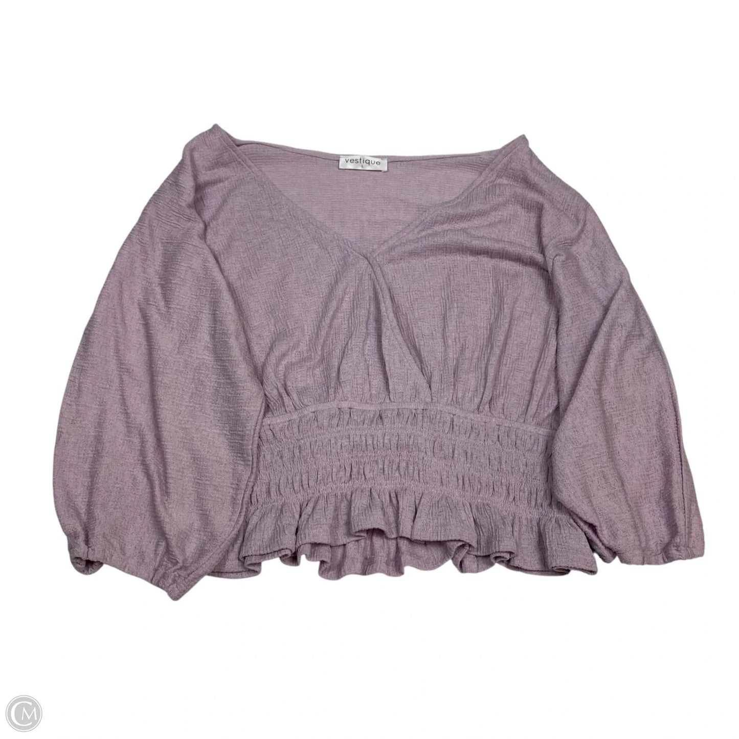 Top 3/4 Sleeve By Vestique In Purple, Size: L