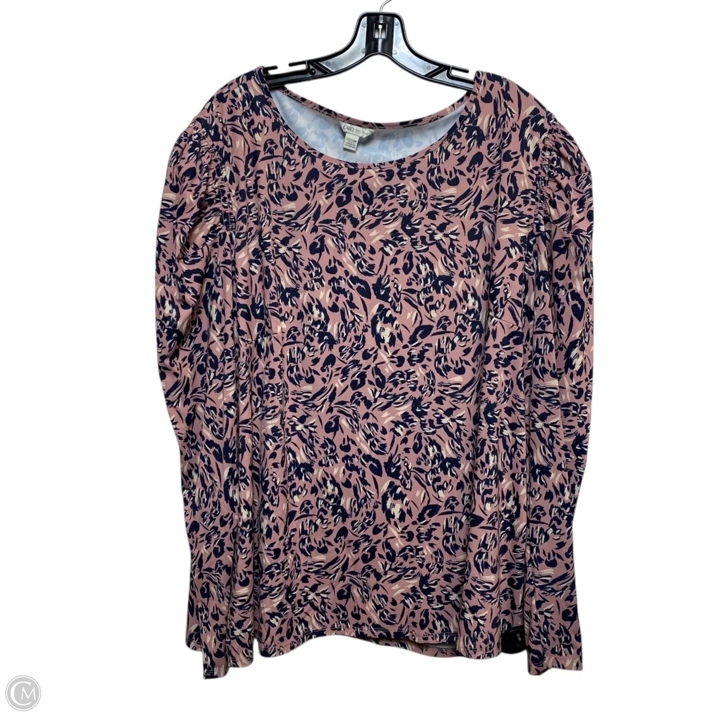 Top Long Sleeve By Cato In Blue & Pink, Size: 3x
