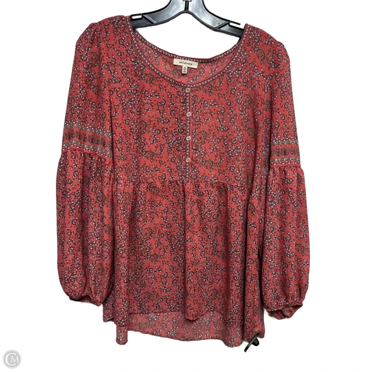 Top Long Sleeve By Max Studio In Pink, Size: M