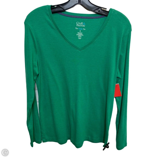 Top Long Sleeve Basic By Croft And Barrow In Green, Size: M