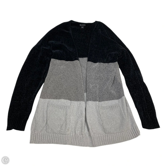Sweater Cardigan By New Directions In Black & Grey, Size: S