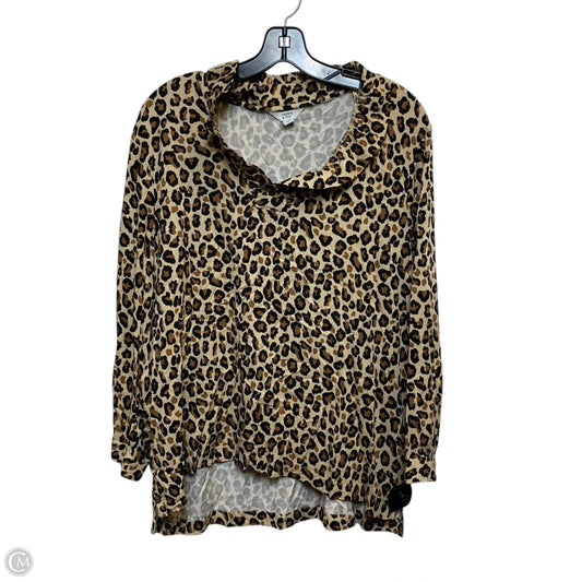 Top 3/4 Sleeve By Crown And Ivy In Animal Print, Size: Xl