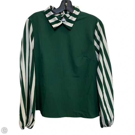 Top Long Sleeve By Shein In Green & White, Size: S