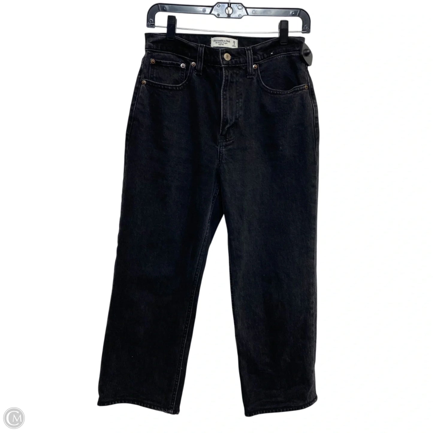 Jeans Straight By Abercrombie And Fitch In Black Denim, Size: 2