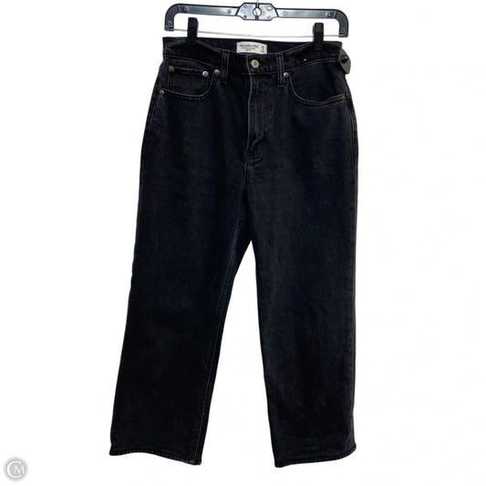 Jeans Straight By Abercrombie And Fitch In Black Denim, Size: 2