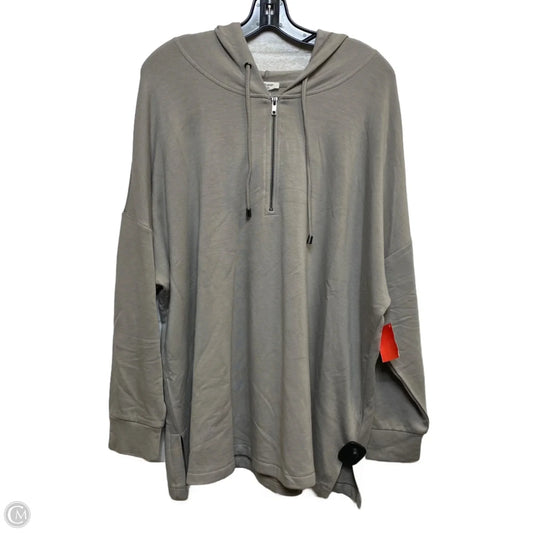 Athletic Top Long Sleeve Hoodie By Cable And Gauge In Grey, Size: 2x