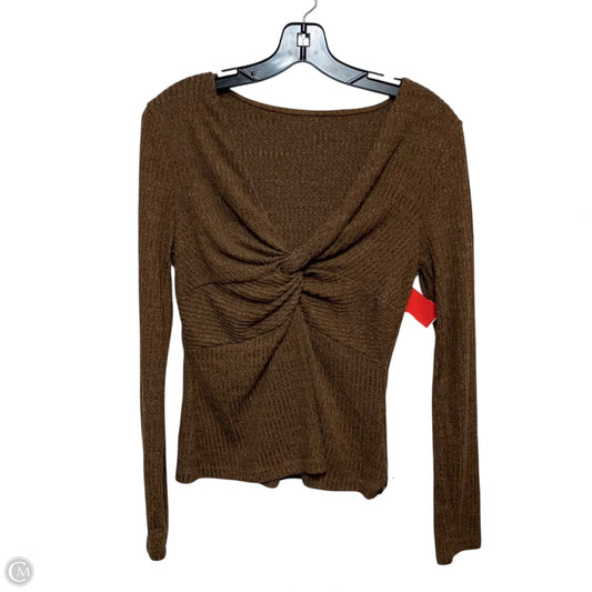 Top Long Sleeve By Shein In Brown, Size: M