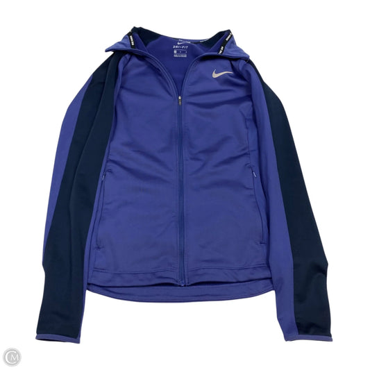 Athletic Jacket By Nike In Blue, Size: M