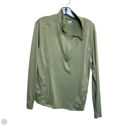 Athletic Top Long Sleeve Collar By Avia In Green, Size: L