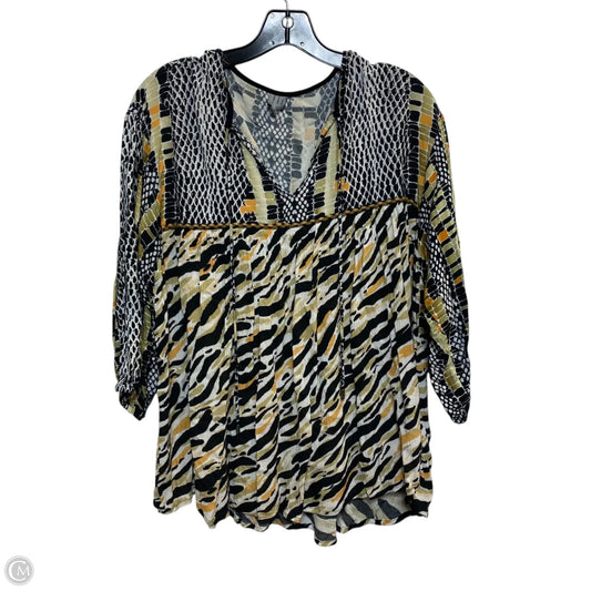 Top 3/4 Sleeve By Blank London In Black & Green, Size: S