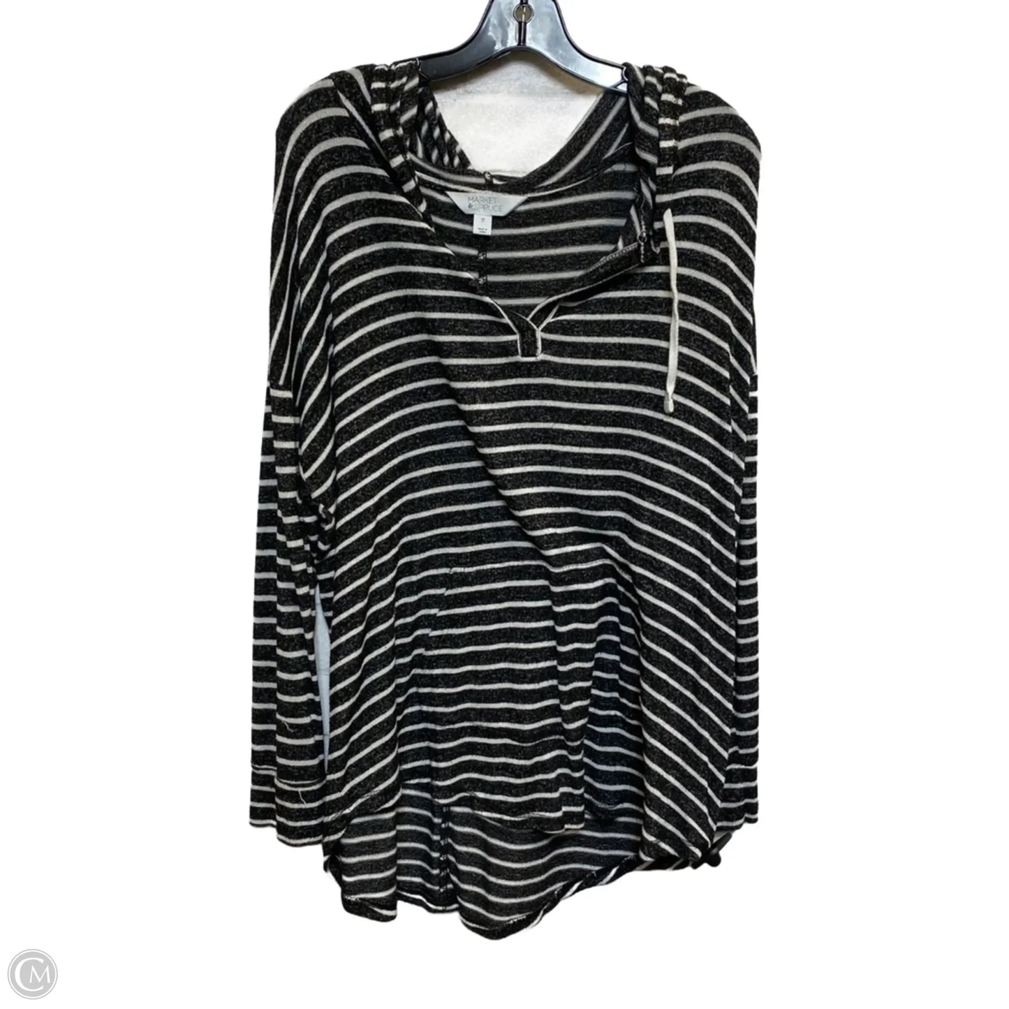 Top Long Sleeve By Market & Spruce In Black & White, Size: 1x
