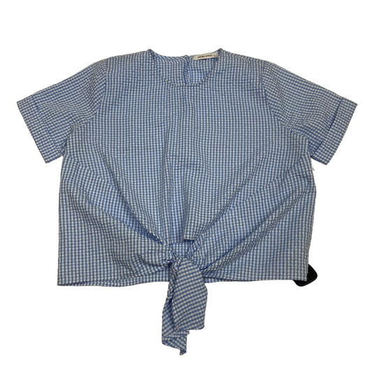 Blue & White Top Short Sleeve Oxford Sunday, Size L