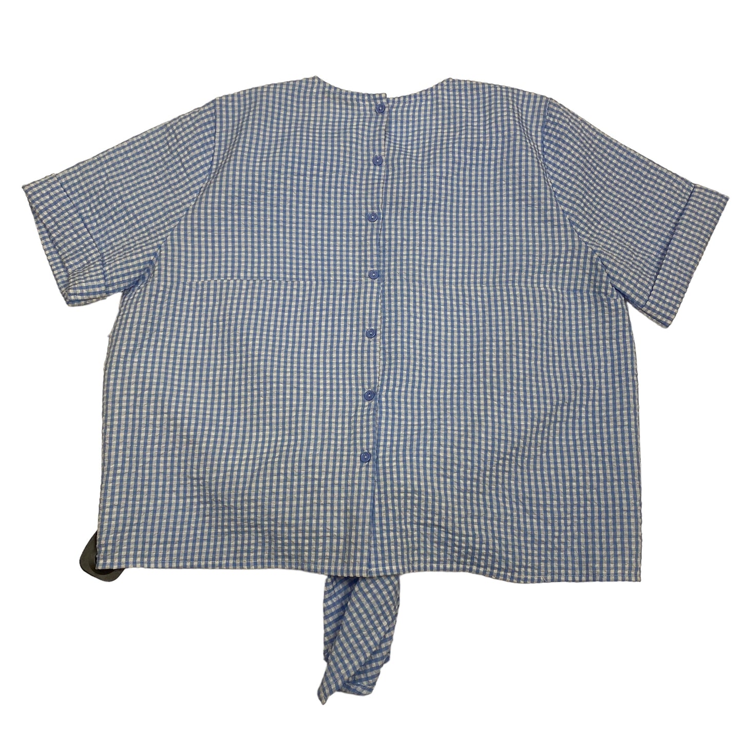 Blue & White Top Short Sleeve Oxford Sunday, Size L