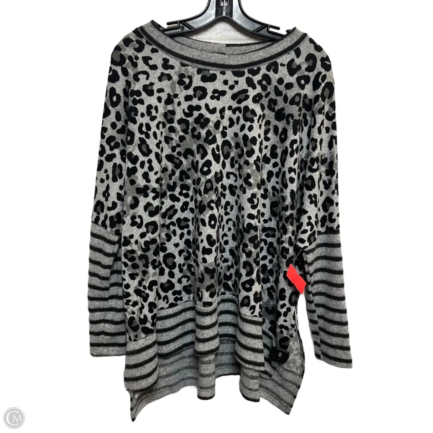 Top Long Sleeve By White Birch In Black & Grey, Size: M
