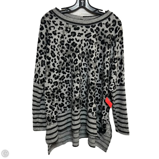 Top Long Sleeve By White Birch In Black & Grey, Size: M