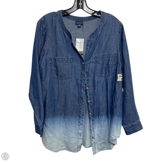 Top Long Sleeve By J. Jill In Blue Denim, Size: Mp