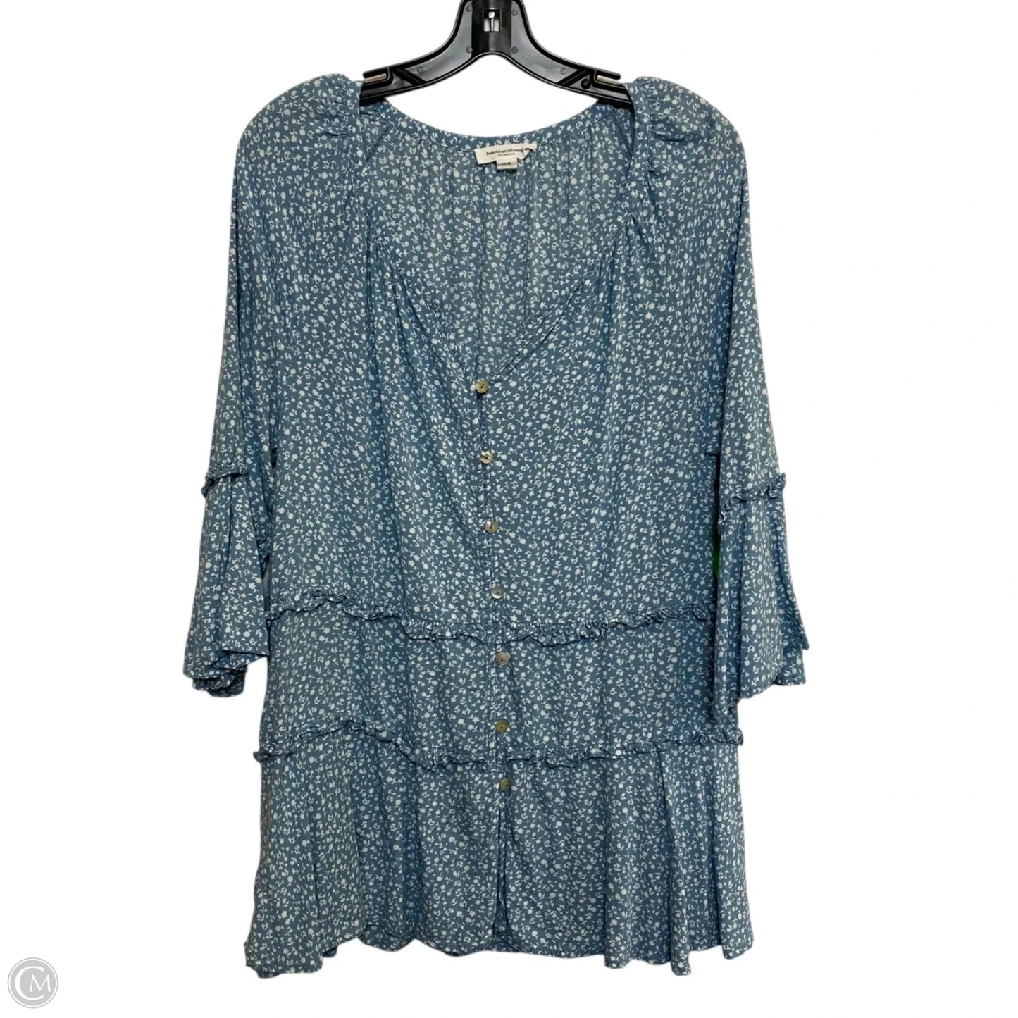 Top 3/4 Sleeve By Beachlunchlounge In Blue & White, Size: M