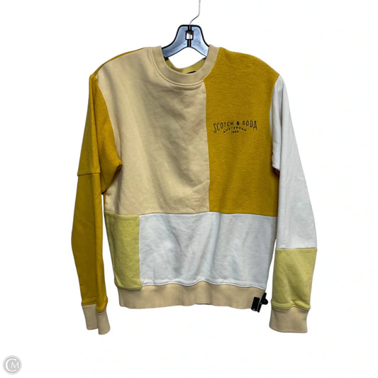 Sweatshirt Crewneck By Scotch & Soda In White & Yellow, Size: S