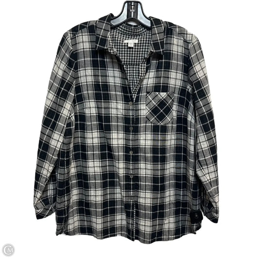 Top Long Sleeve By J. Jill In Black & White, Size: Mp