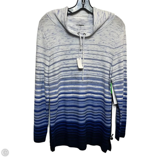 Top Long Sleeve By Talbots In Blue & White, Size: Mp