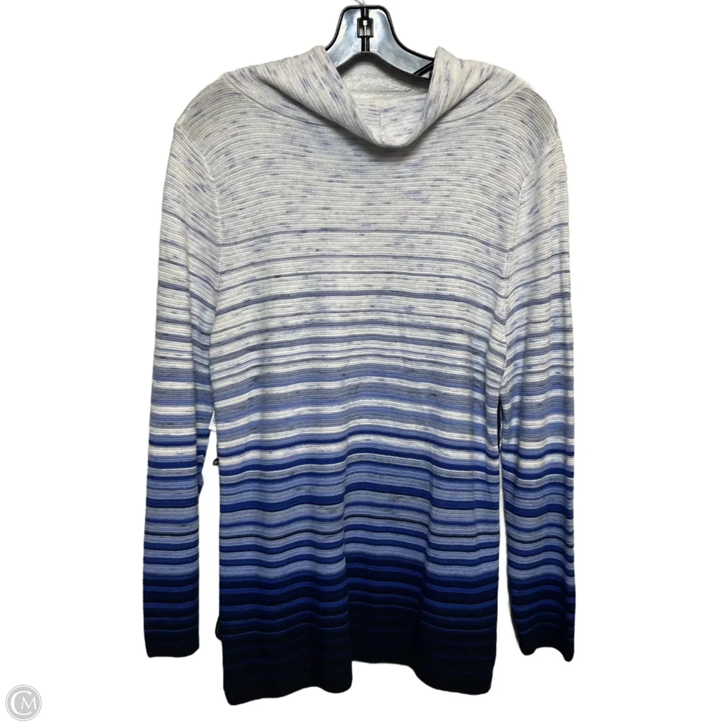 Top Long Sleeve By Talbots In Blue & White, Size: Mp