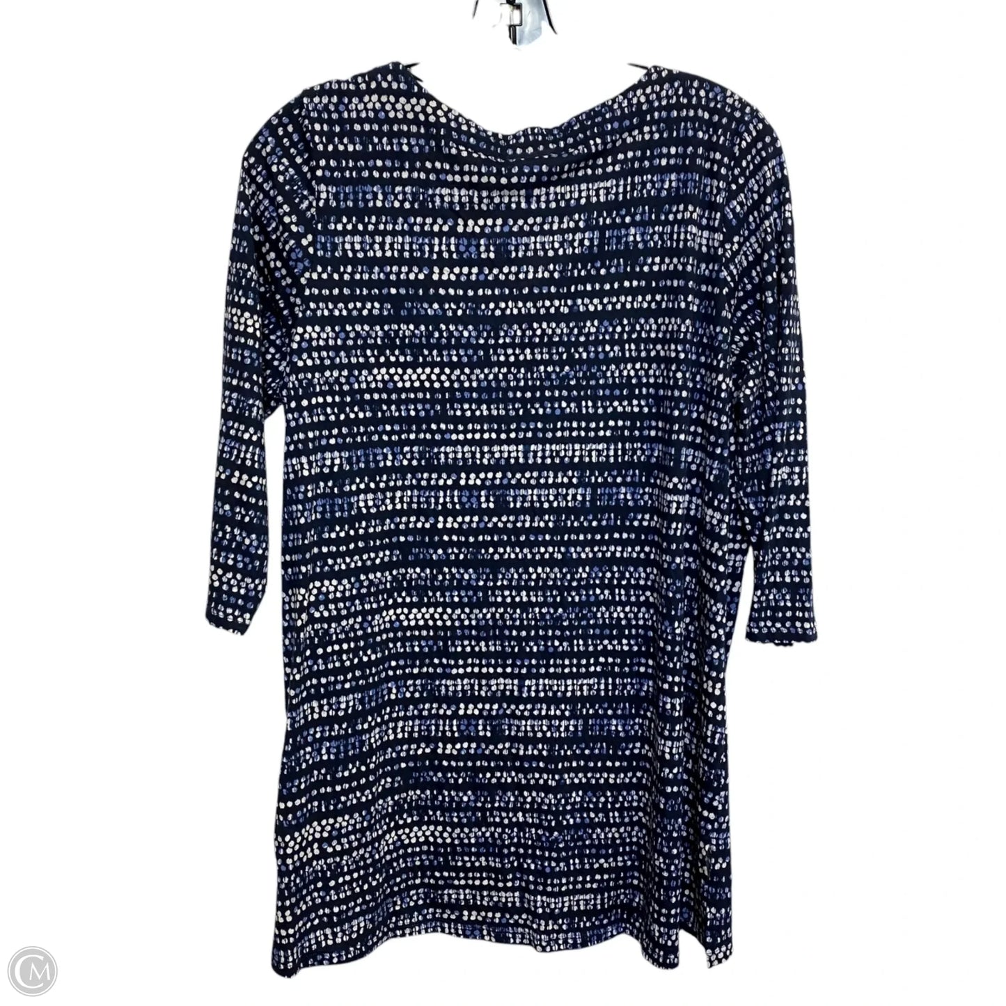 Top 3/4 Sleeve By Pure Jill In Blue & White, Size: Mp