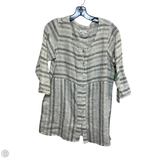 Top 3/4 Sleeve By J. Jill In Cream & Grey, Size: Sp