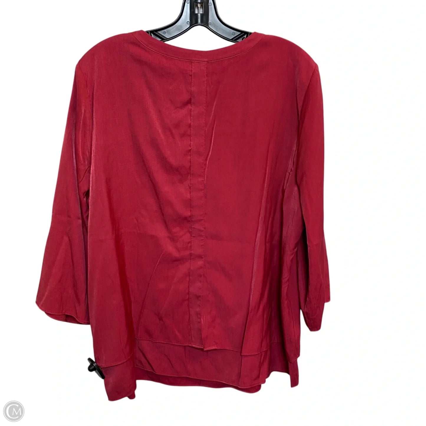 Top 3/4 Sleeve By Chicos In Red, Size: L