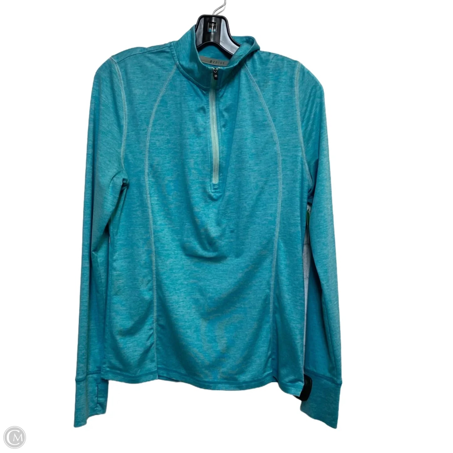 Athletic Top Long Sleeve Collar By Zelos In Blue, Size: S