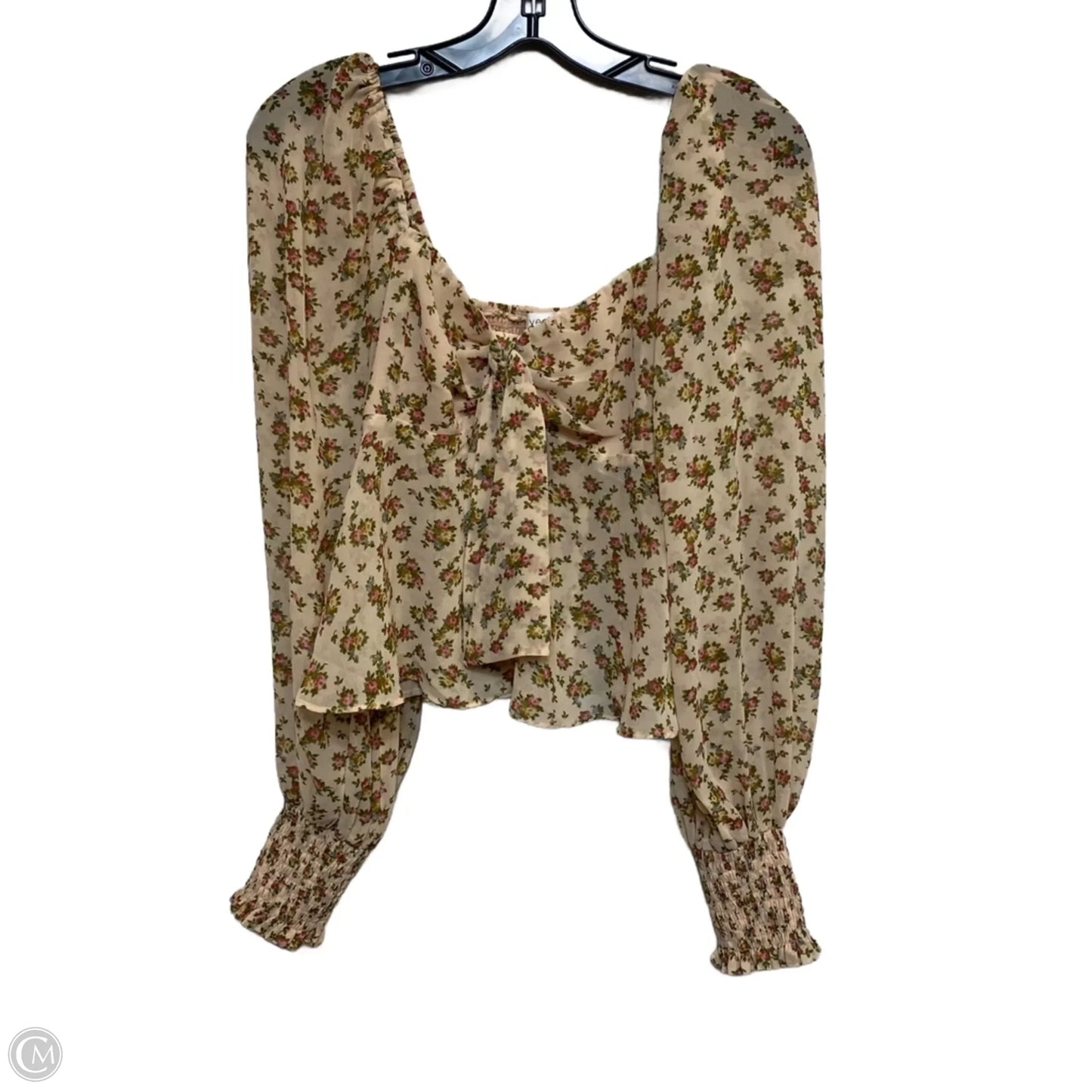 Top Long Sleeve By Vestique In Peach, Size: S