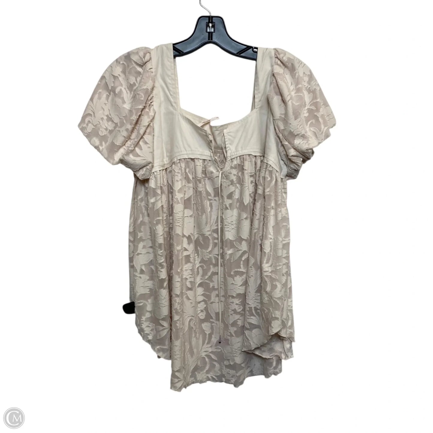Top Short Sleeve By Free People In Cream, Size: S