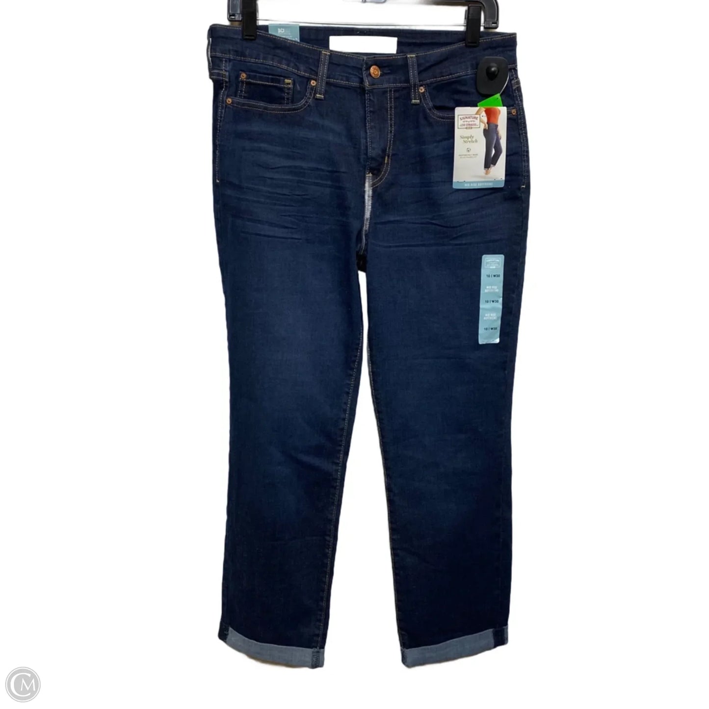 Jeans Boyfriend By Levis Signature In Blue Denim, Size: 10