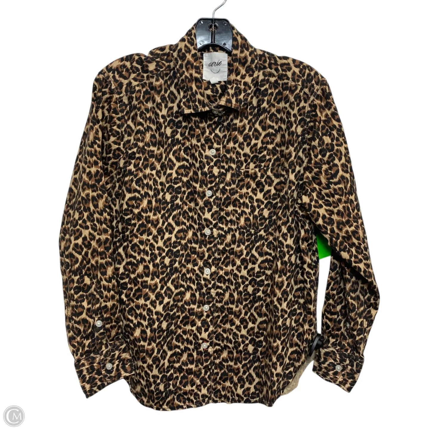 Top Long Sleeve By Aerie In Animal Print, Size: Xs