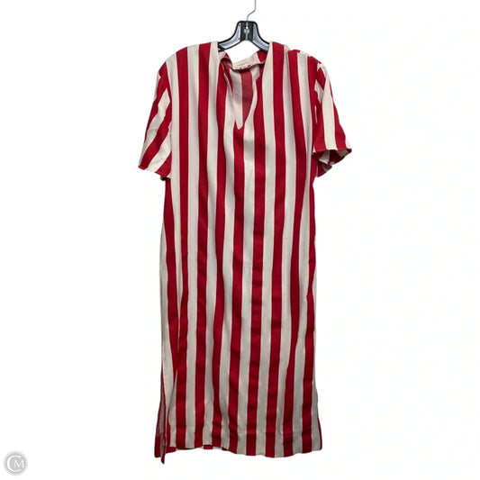 Dress Casual Midi By Pomander Place In Red & White, Size: S