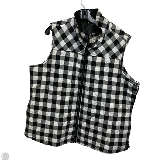 Vest Puffer & Quilted By Jane Ashley In Black & White, Size: 2x