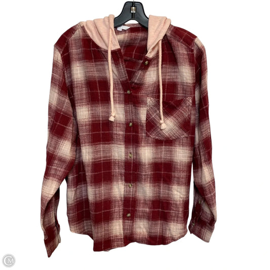 Top Long Sleeve By Time And Tru In Pink & Red, Size: L