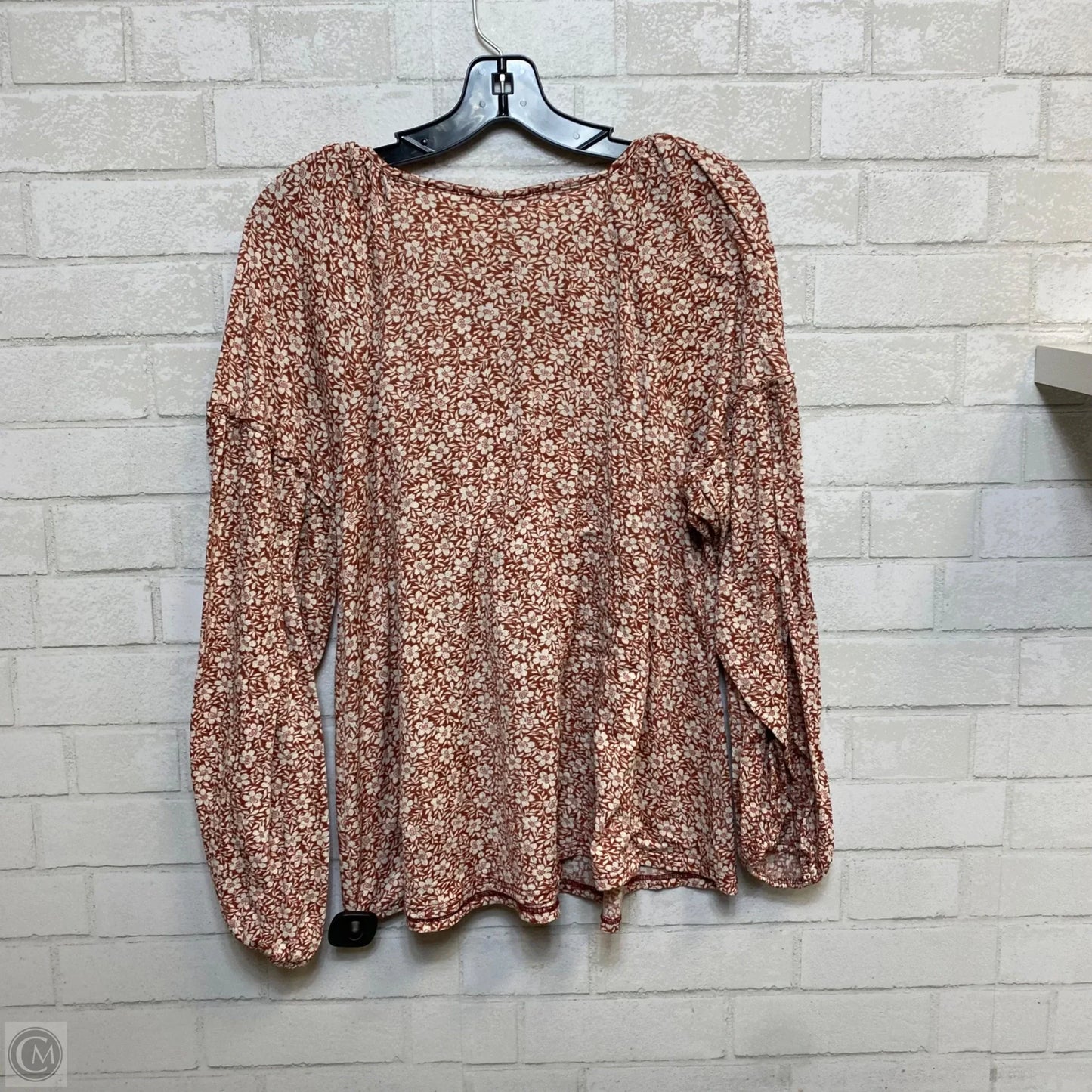 Top Long Sleeve By Ces Femme In Red & White, Size: L