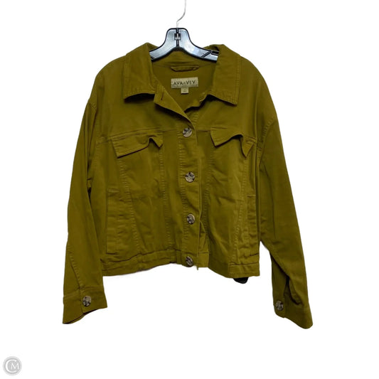 Jacket Shirt By Ava & Viv In Green, Size: 1x