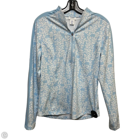 Athletic Top Long Sleeve Collar By Sigrid Olsen In Blue & White, Size: M